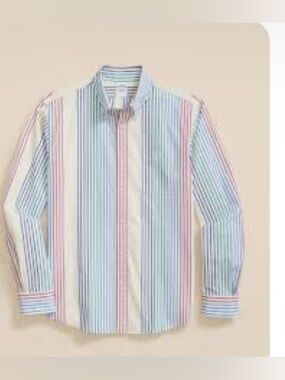NWT BROOKS BROTHERS XL Regent Fit Striped Seersucker Dress Shirt Original $108